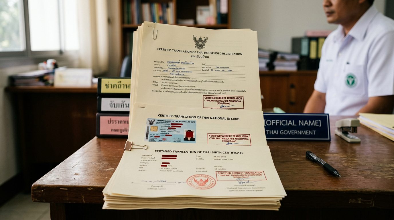 แปลเอกสารราชการไทย ทะเบียนบ้าน บัตรประชาชน